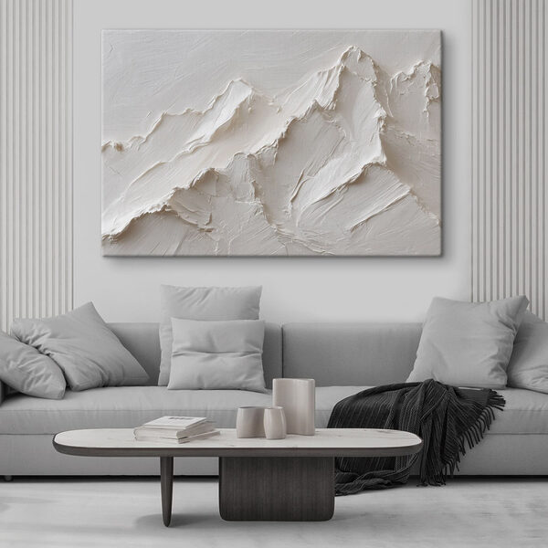 Canvas Schilderijen Witte berg met een paar lagen sneeuw