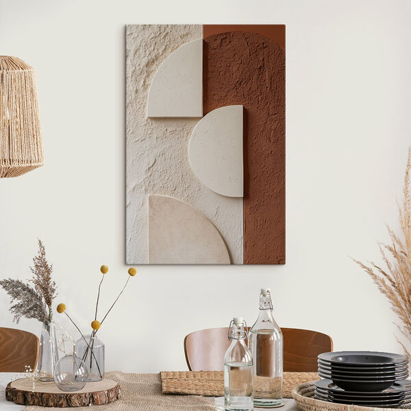 Wall with white and brown shapes
