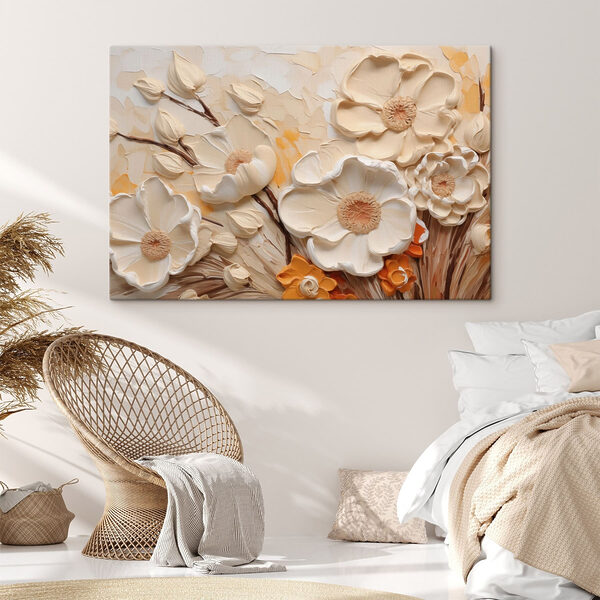 Painting of flowers on a wall
