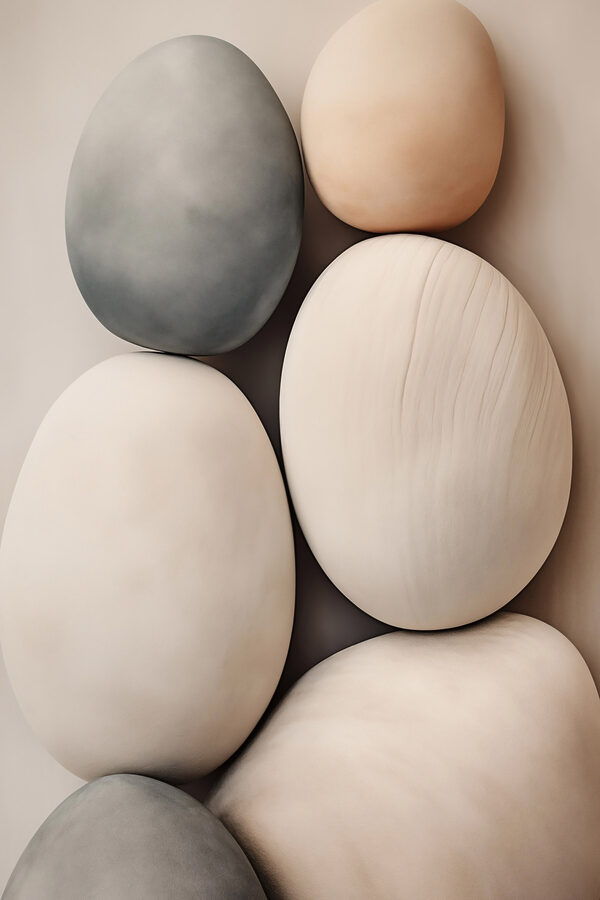 Group of oval shaped objects