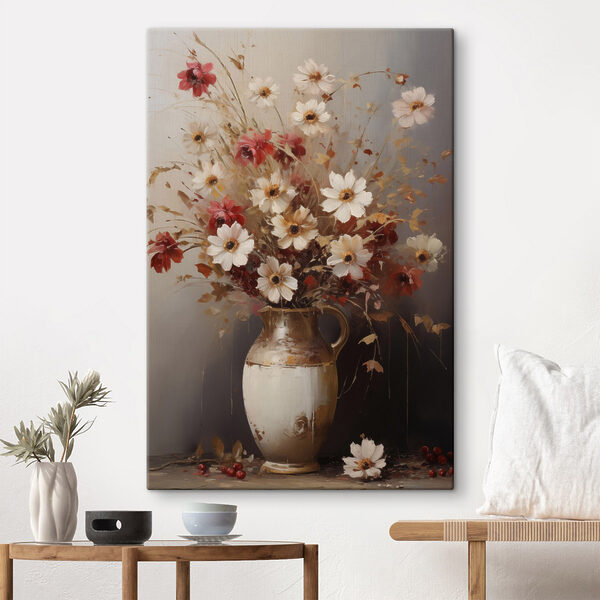 Painting of flowers in a vase