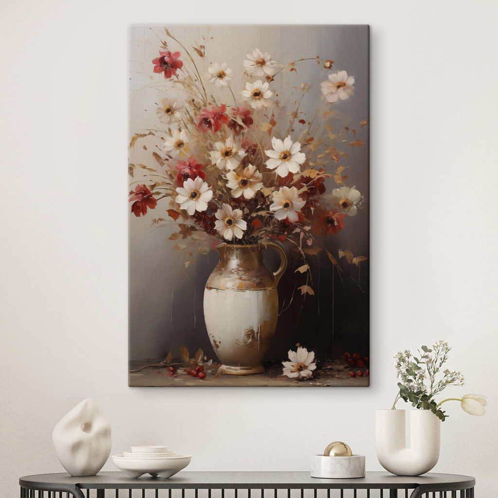 Painting of flowers in a vase