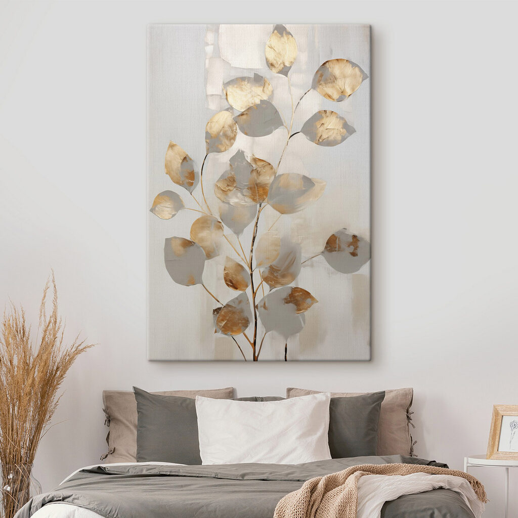 Painting of a branch with leaves Painting of a branch with leaves