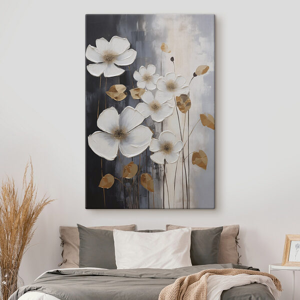 Elegant blooms against a dark backdrop Elegant blooms against a dark backdrop