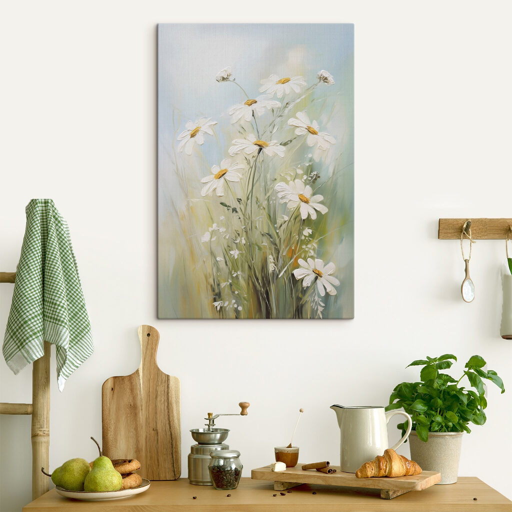 Painting of white flowers Painting of white flowers