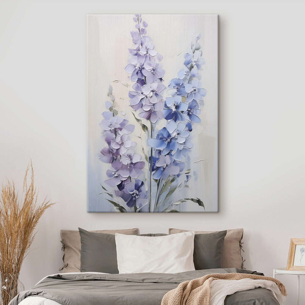 Painting of flowers on a white surface Painting of flowers on a white surface