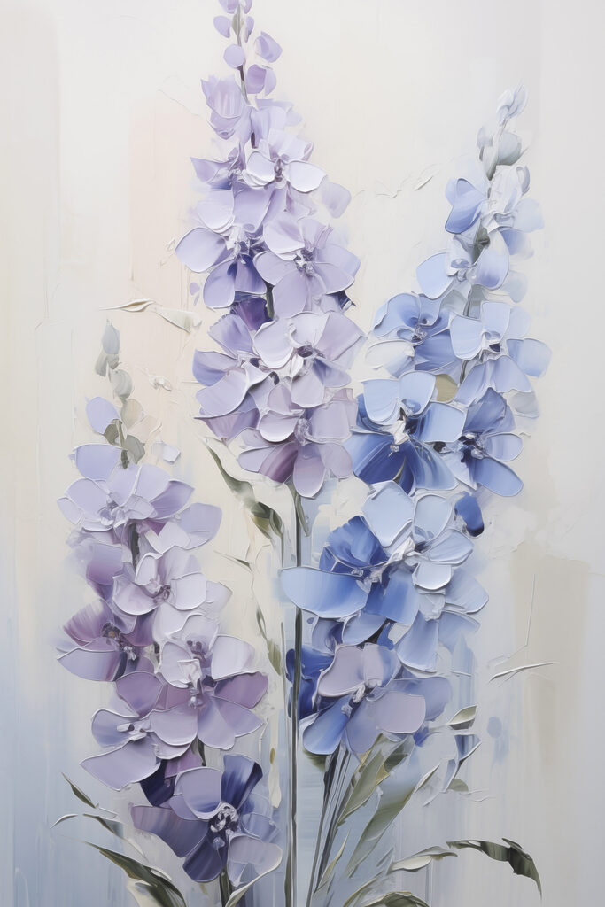 Painting of flowers on a white surface Painting of flowers on a white surface
