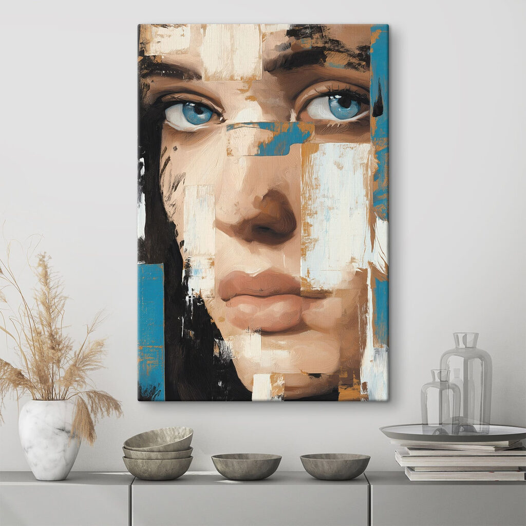 Painting of a woman's face Painting of a woman's face