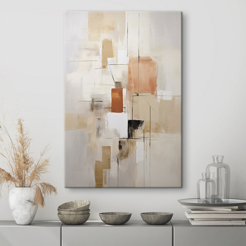 Painting of squares and lines