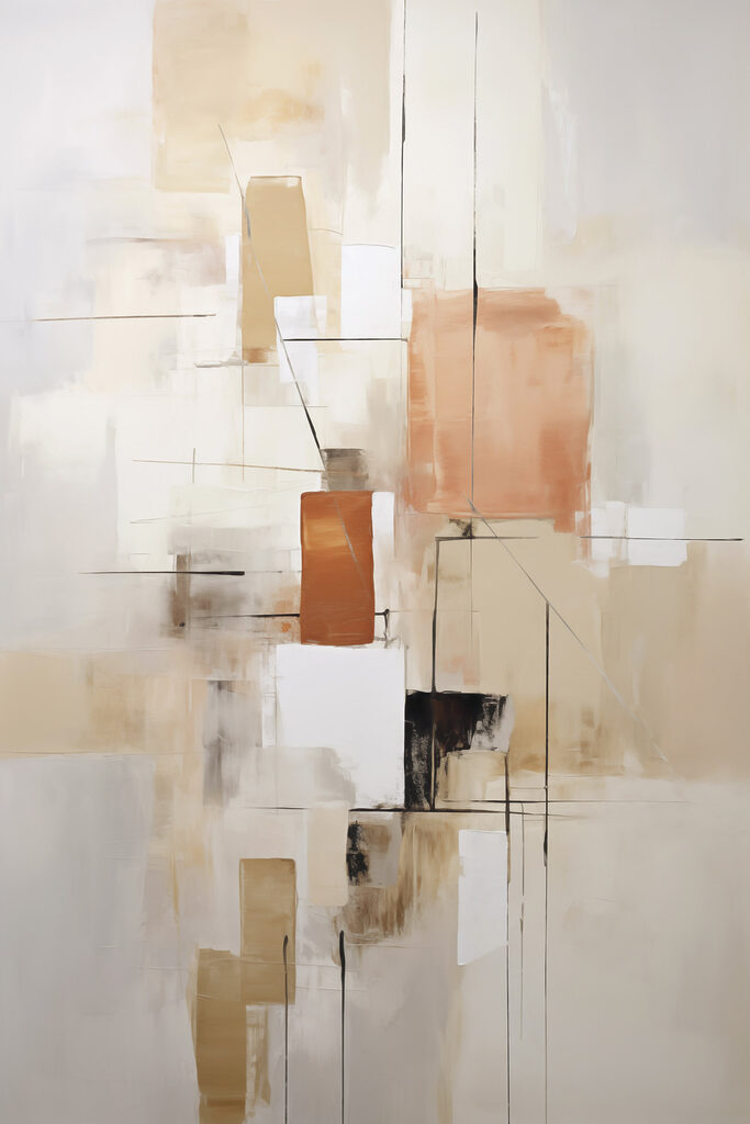 Painting of squares and lines