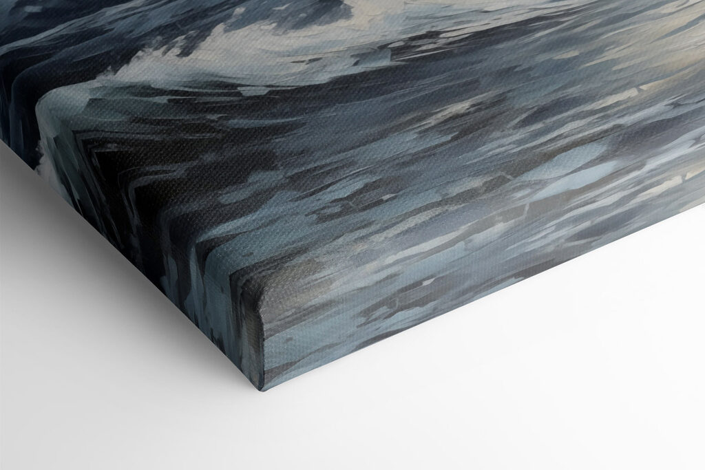 Painting of waves in the ocean