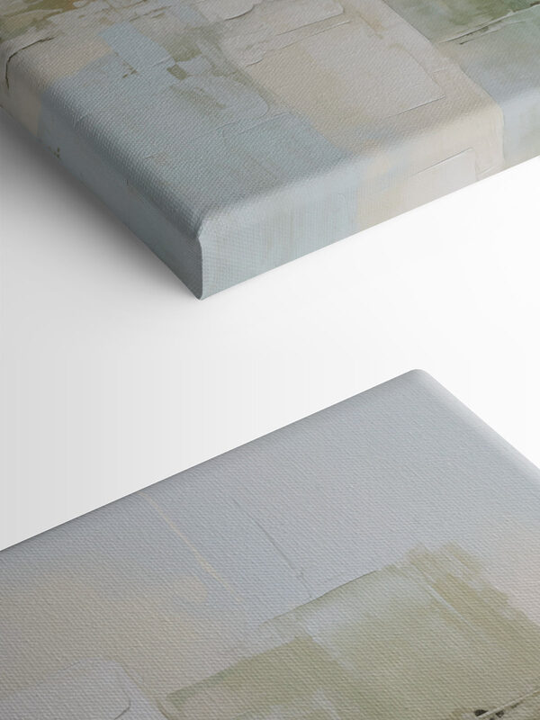 Painting of white and green squares