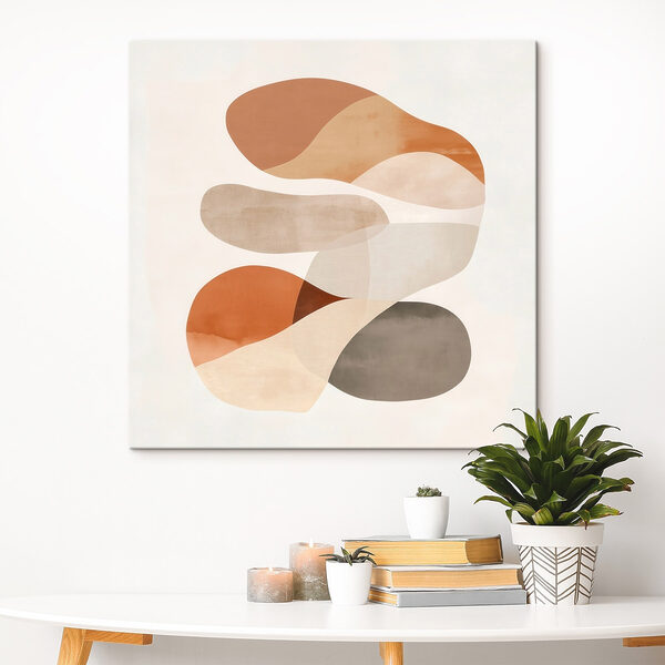 Group of brown and white shapes