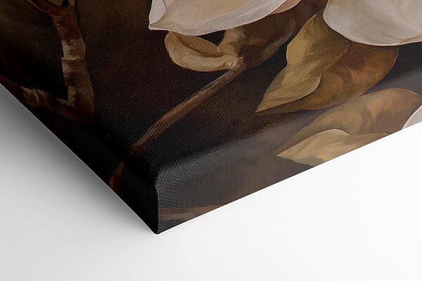 Painting of flowers on a branch