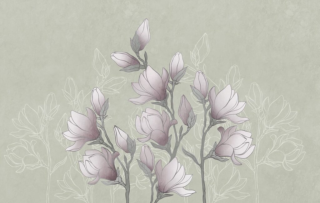 Drawing of flowers on a branch Drawing of flowers on a branch