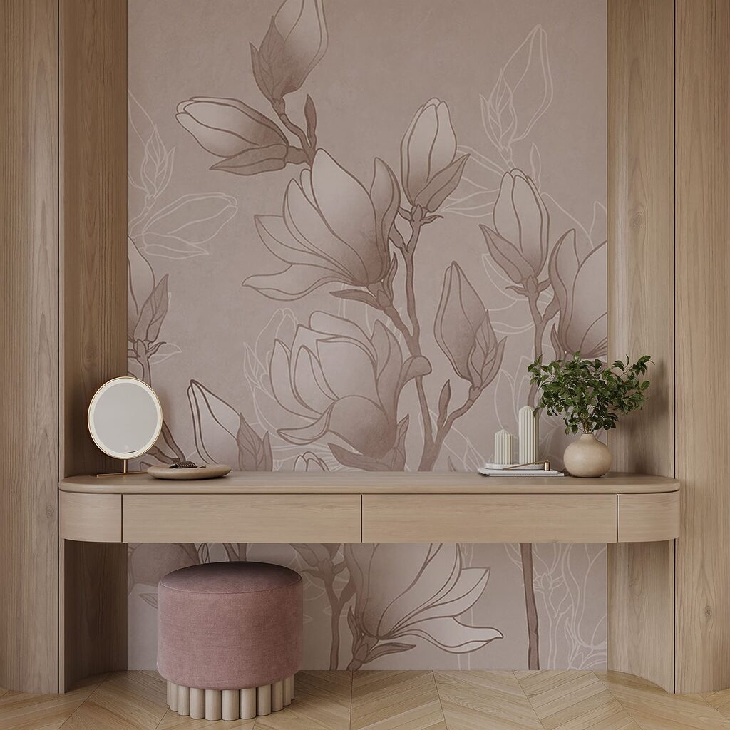 Tekening van bloemen aan een tak