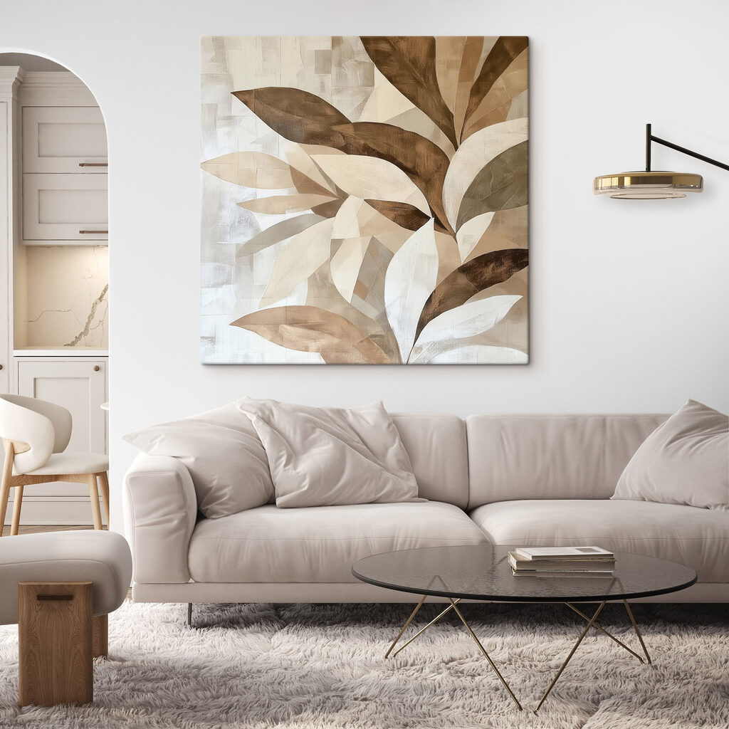 Painting of leaves on a wall Painting of leaves on a wall