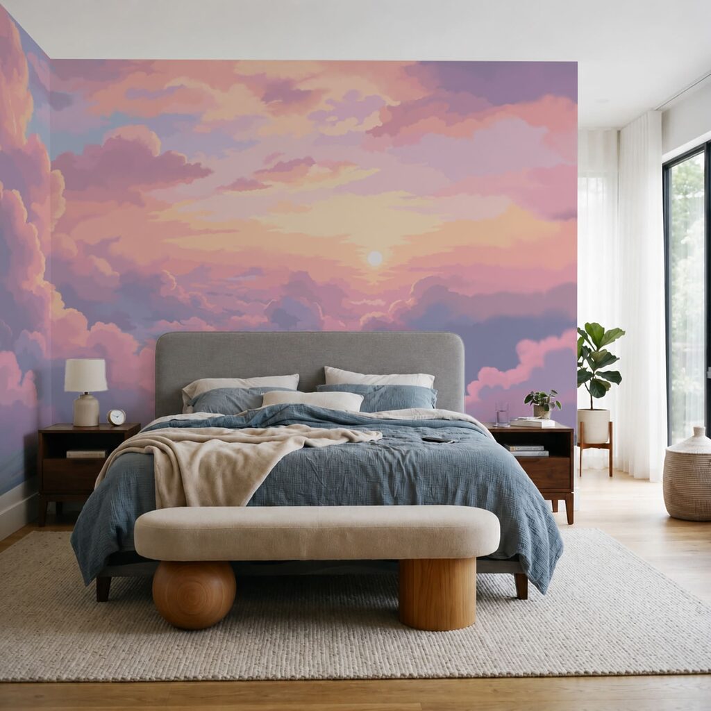 Roze wolken en de zon Roze wolken en de zon