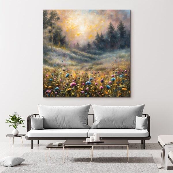 Painting of a field of flowers Painting of a field of flowers