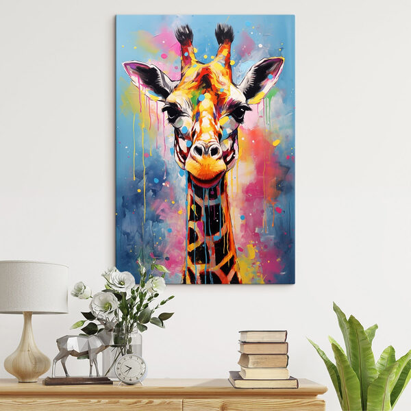 Canvas Schilderijen Schilderij van een giraf
