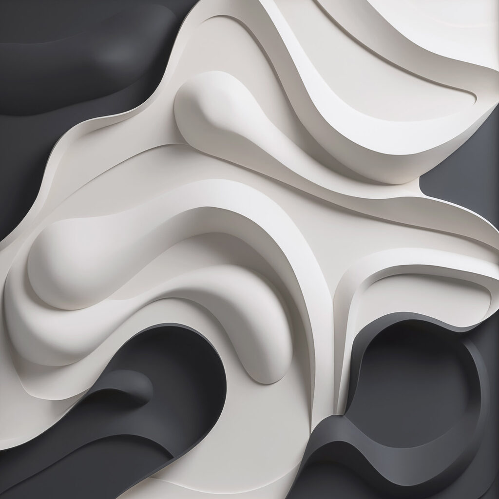 Black and white wavy shapes Black and white wavy shapes