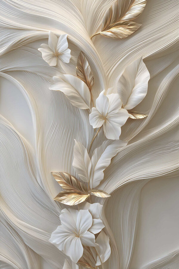 Delicate floral design with flowing lines