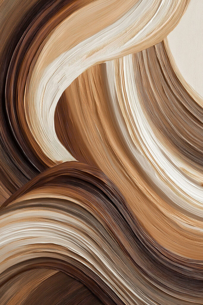 Fluid strokes in earthy tones