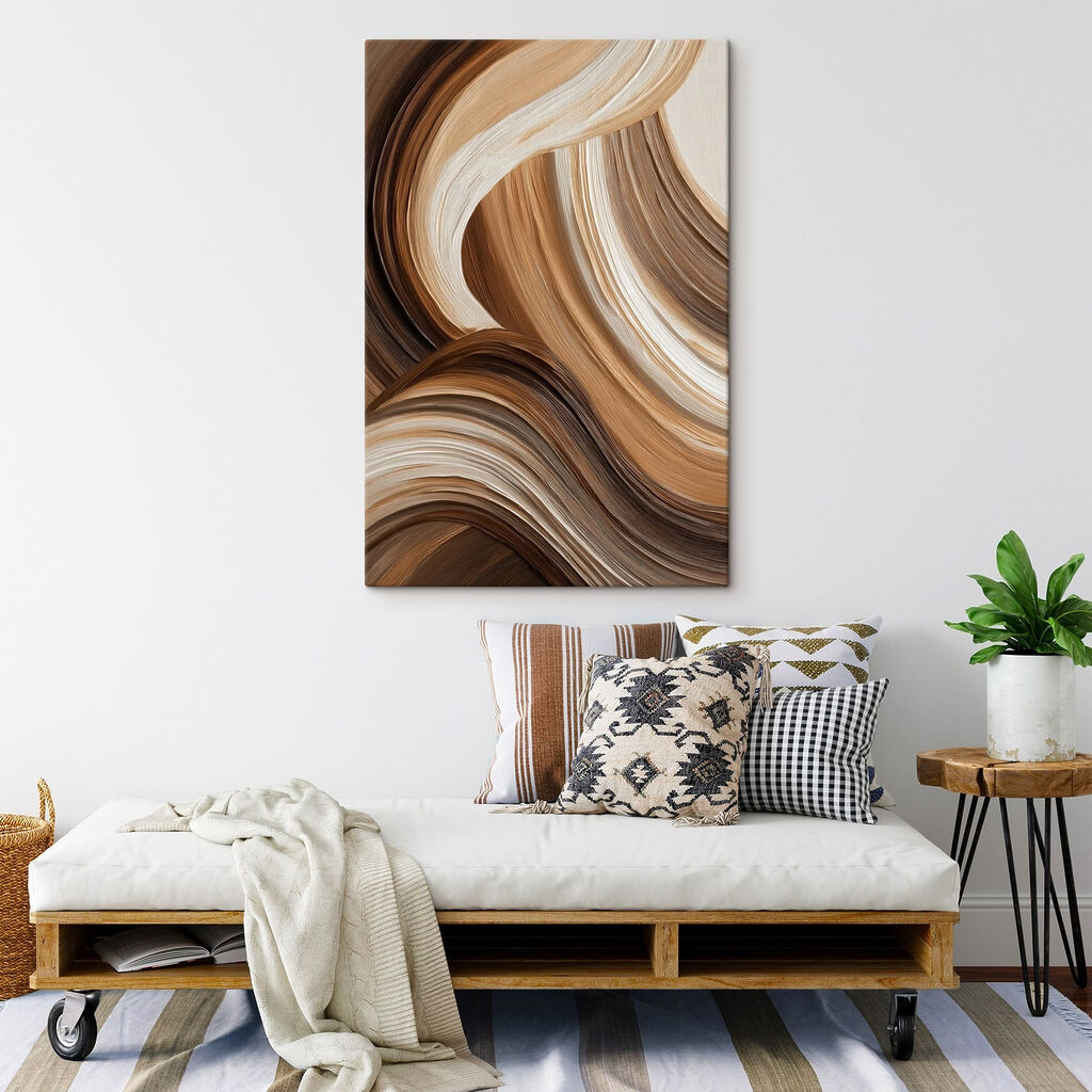 Fluid strokes in earthy tones