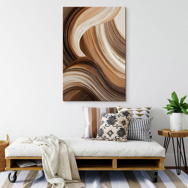 Fluid strokes in earthy tones