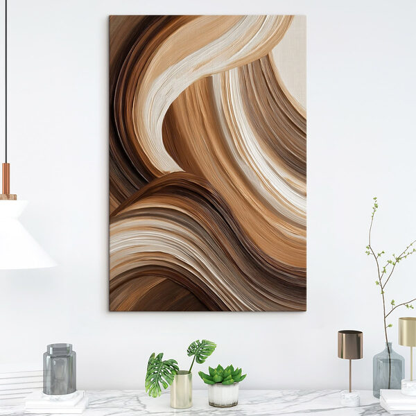 Fluid strokes in earthy tones