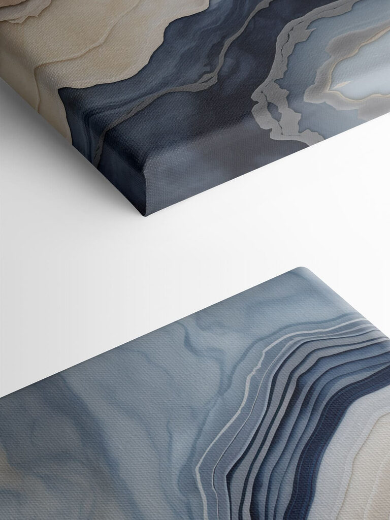 Waves of calming blue and beige