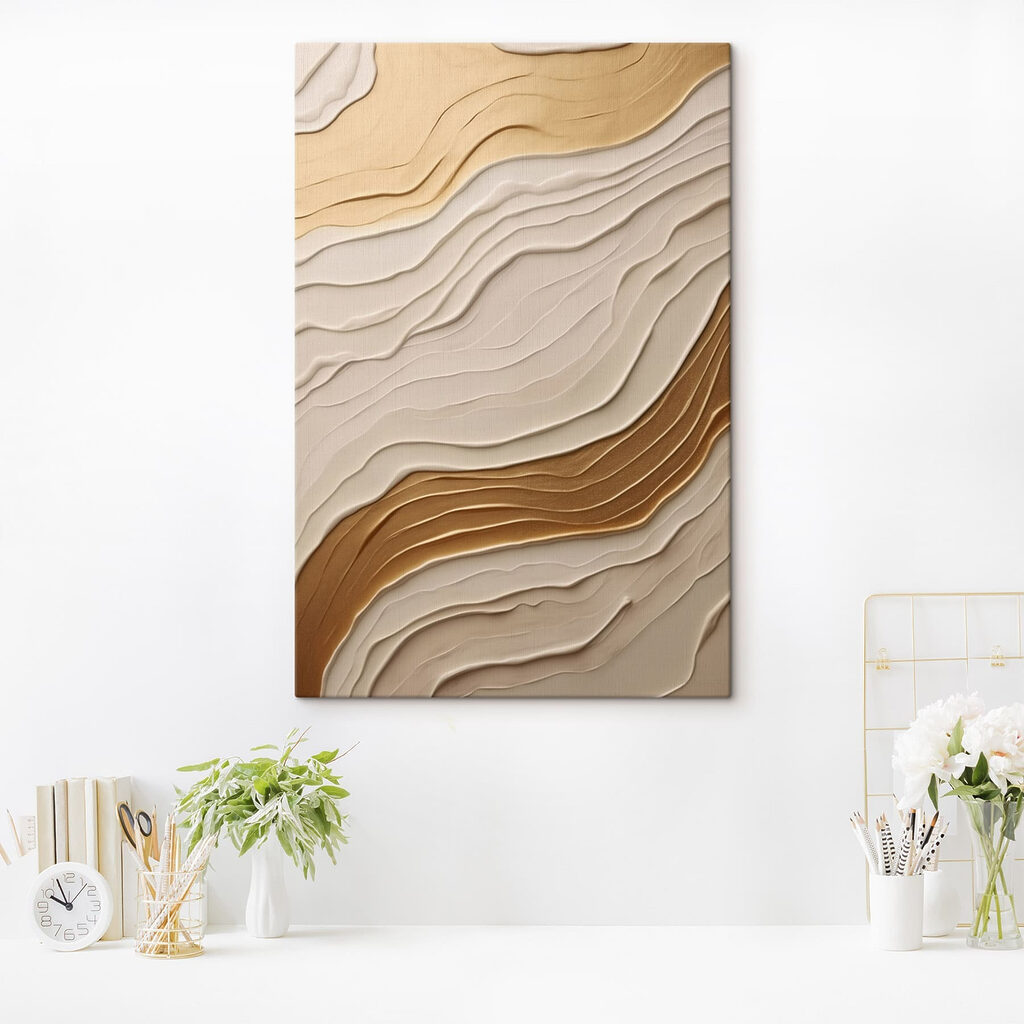 - Elegant waves of creamy hues - Elegant waves of creamy hues