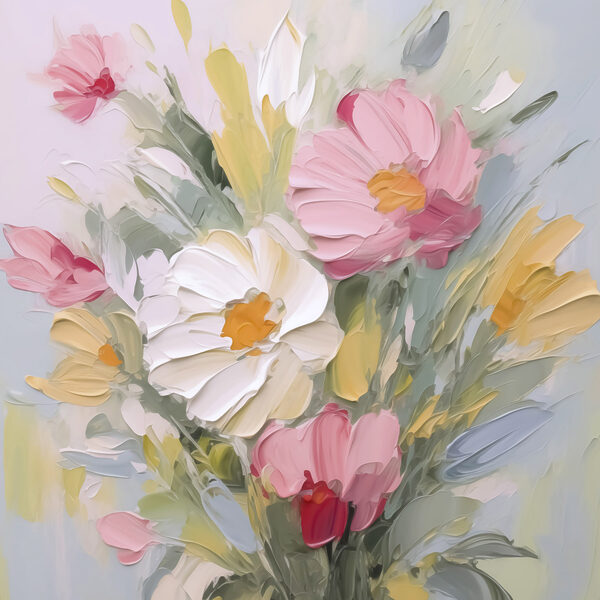 Painting of flowers in a vase Painting of flowers in a vase