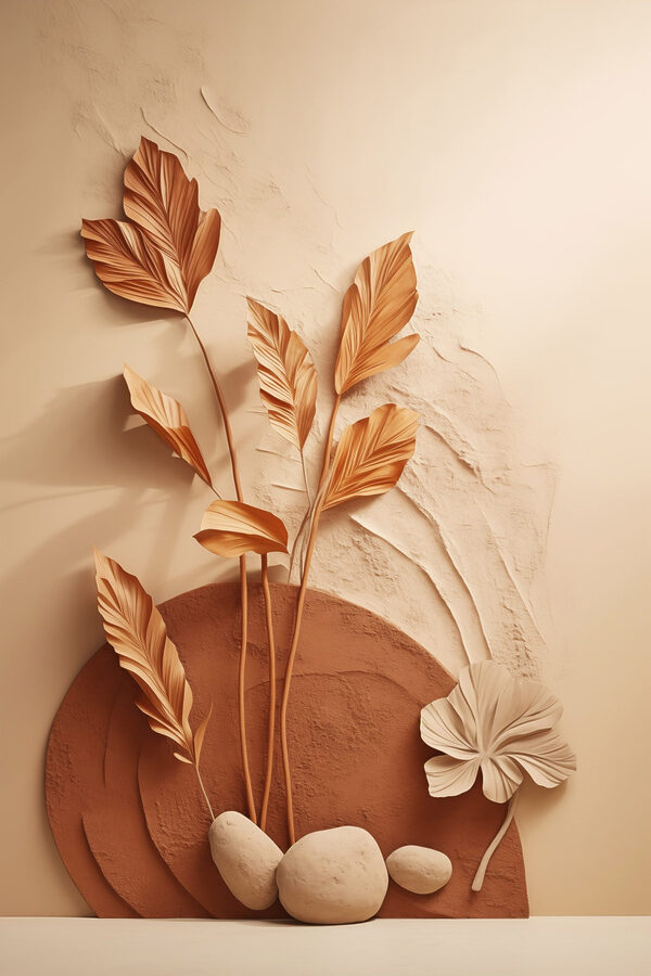 Brown and white leaves on a brown surface Brown and white leaves on a brown surface