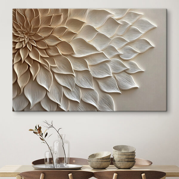 Canvas Schilderijen Elegant bloemmotief in zachte tinten