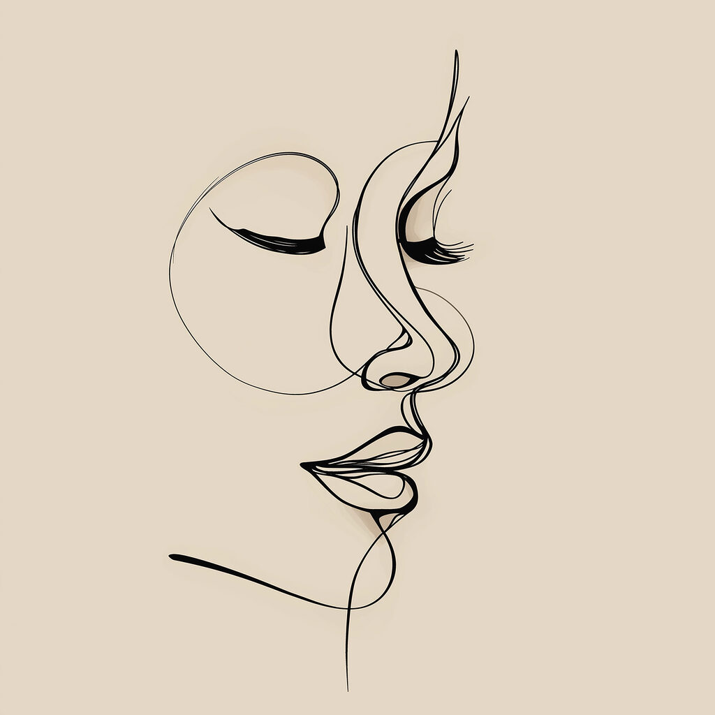 Drawing of a woman's face Drawing of a woman's face