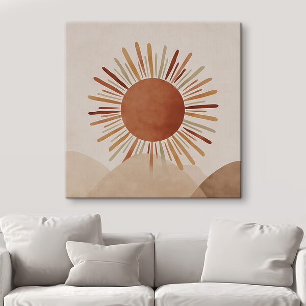 Canvas Schilderijen De zon, waarvan de stralen boven de top van een heuvel uitstralen (Artikelnummer: s48455) Canvas Schilderijen Canvas Schilderijen De zon, waarvan de stralen boven de top van een heuvel uitstralen (Artikelnummer: s48455)