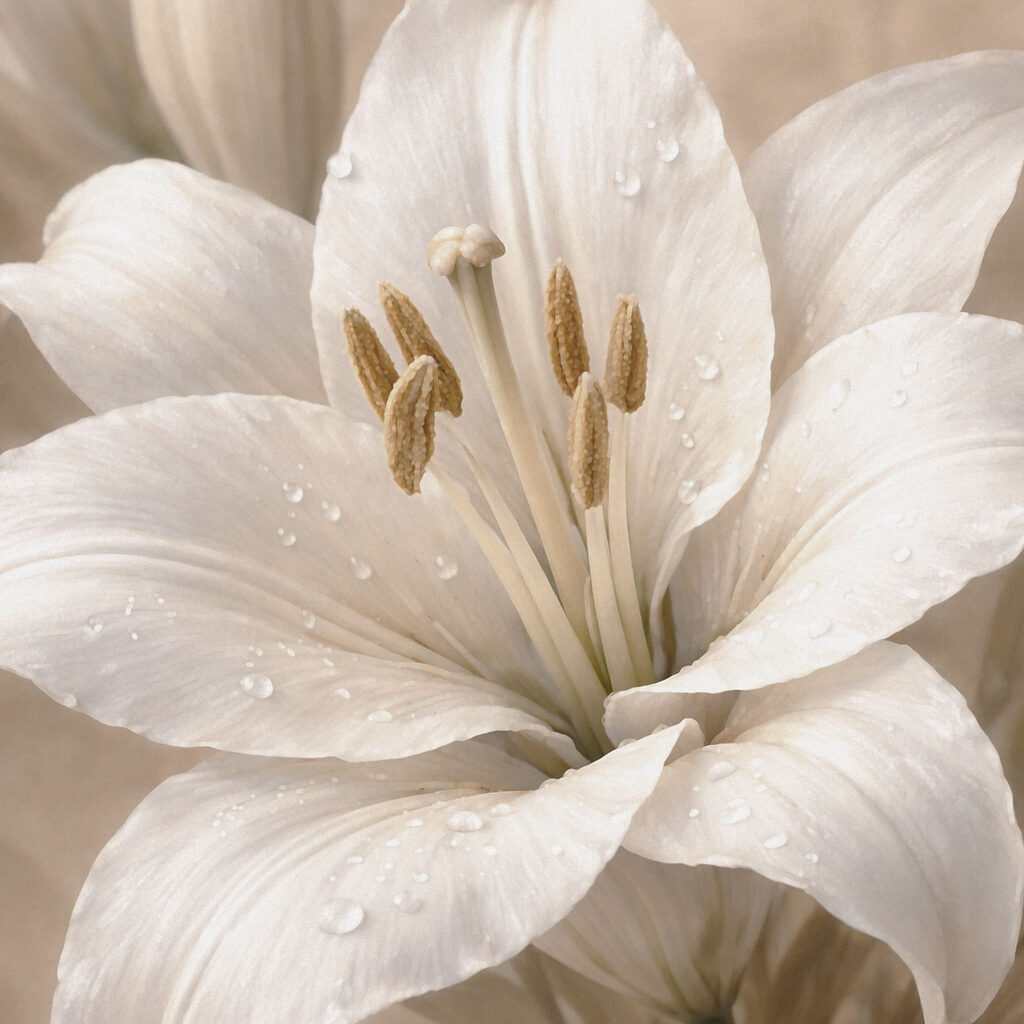 Delicate petals drenched in morning dew