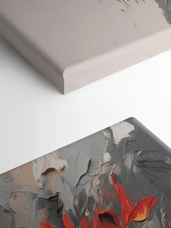 Painting of flowers on a white surface
