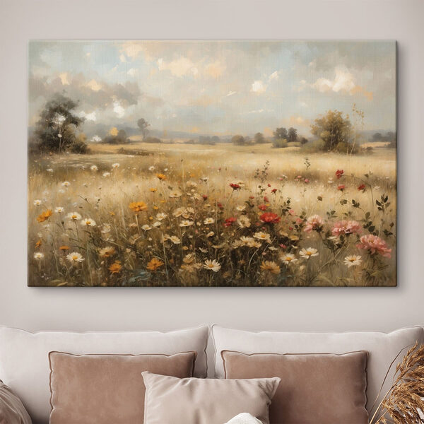 Painting of a field of flowers
