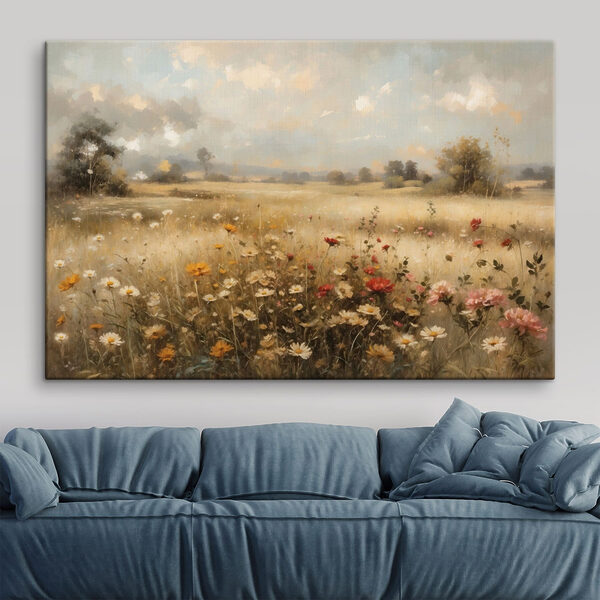 Painting of a field of flowers