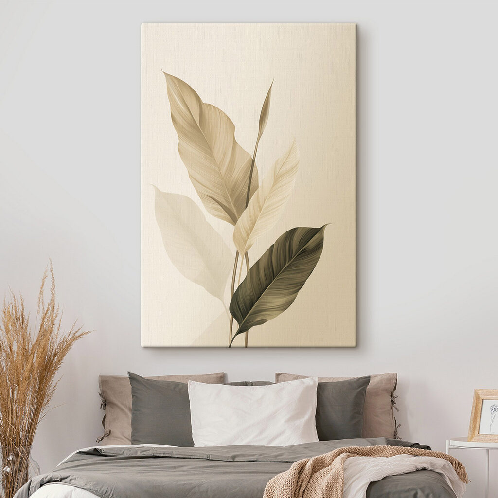 Delicate leaves in soft tones