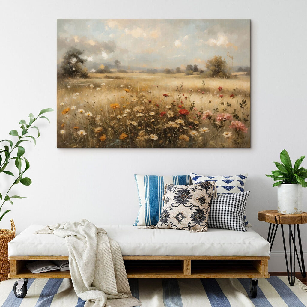 Painting of a field of flowers