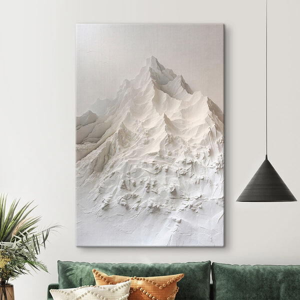 Canvas Schilderijen Witte berg met sneeuw
