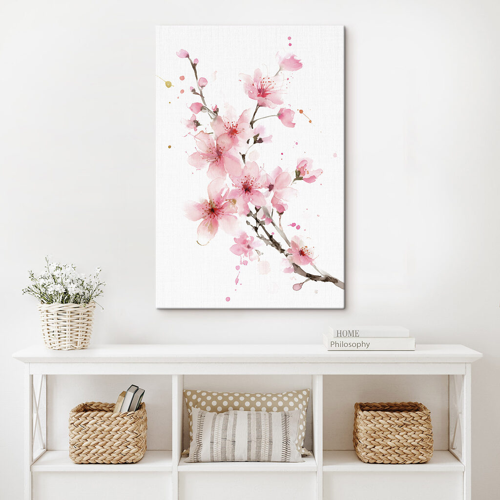 Watercolor of pink flowers
