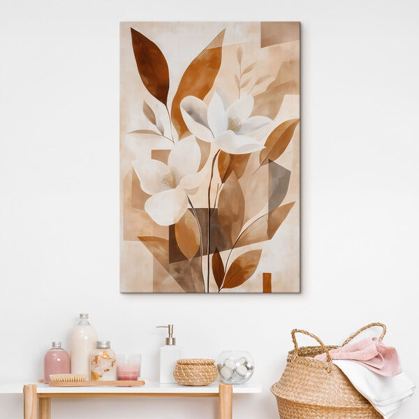 Painting of flowers and leaves