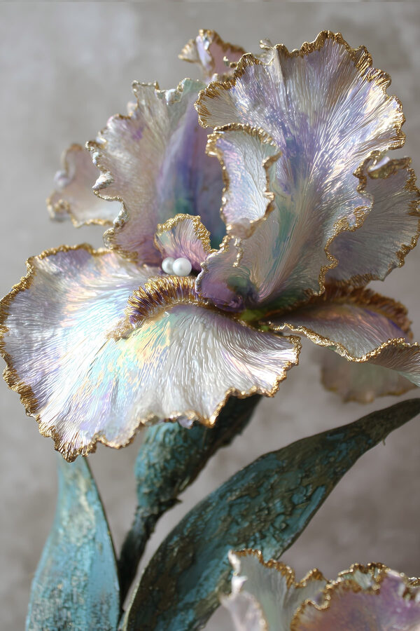 Elegant flower sculpture with soft hues Elegant flower sculpture with soft hues