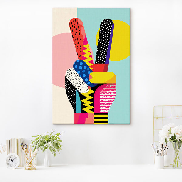 Hand with different colored shapes Hand with different colored shapes