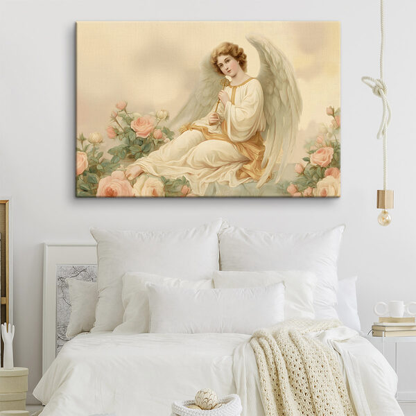 Schilderij van een vrouw die een sleutel vasthoudt