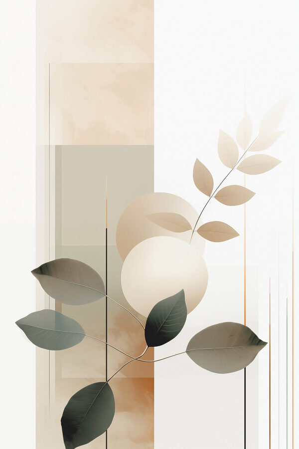 Serene botanical composition in soft hues Serene botanical composition in soft hues